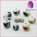 2015 whole sale artificial for DIY jewelry Bead porcelain blue and white 10pcs per bag